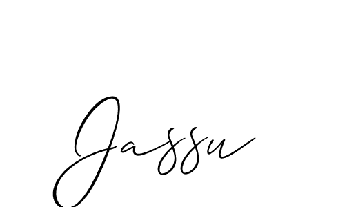 if you are searching for the best signature style for your name Jassu. so please give up your signature search. here we have designed multiple signature styles  using Allison_Script. Jassu signature style 2 images and pictures png