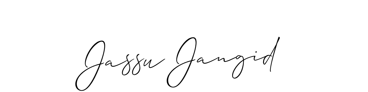 Make a short Jassu Jangid signature style. Manage your documents anywhere anytime using Allison_Script. Create and add eSignatures, submit forms, share and send files easily. Jassu Jangid signature style 2 images and pictures png