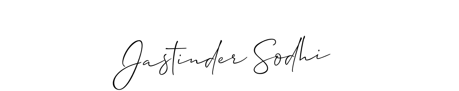 How to make Jastinder Sodhi name signature. Use Allison_Script style for creating short signs online. This is the latest handwritten sign. Jastinder Sodhi signature style 2 images and pictures png