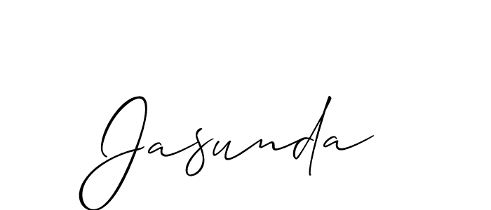 Allison_Script is a professional signature style that is perfect for those who want to add a touch of class to their signature. It is also a great choice for those who want to make their signature more unique. Get Jasunda name to fancy signature for free. Jasunda signature style 2 images and pictures png