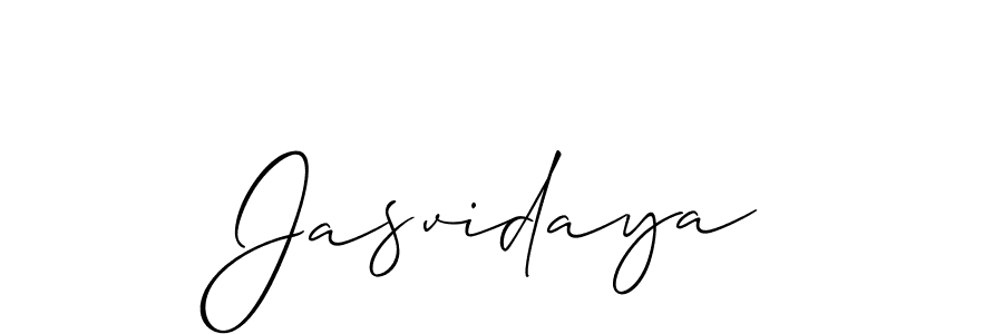 Use a signature maker to create a handwritten signature online. With this signature software, you can design (Allison_Script) your own signature for name Jasvidaya. Jasvidaya signature style 2 images and pictures png