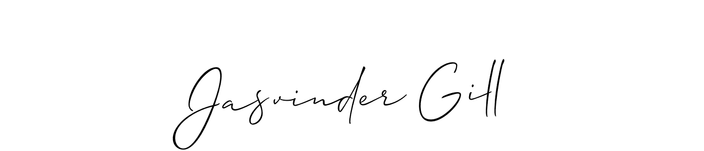 Create a beautiful signature design for name Jasvinder Gill. With this signature (Allison_Script) fonts, you can make a handwritten signature for free. Jasvinder Gill signature style 2 images and pictures png