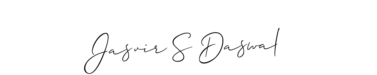 How to Draw Jasvir S Daswal signature style? Allison_Script is a latest design signature styles for name Jasvir S Daswal. Jasvir S Daswal signature style 2 images and pictures png