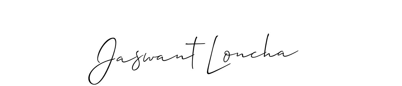Make a beautiful signature design for name Jaswant Loncha. With this signature (Allison_Script) style, you can create a handwritten signature for free. Jaswant Loncha signature style 2 images and pictures png