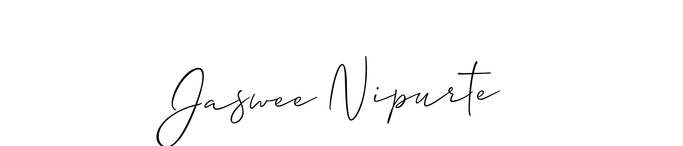 Also You can easily find your signature by using the search form. We will create Jaswee Nipurte name handwritten signature images for you free of cost using Allison_Script sign style. Jaswee Nipurte signature style 2 images and pictures png