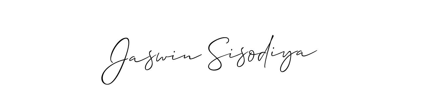 Create a beautiful signature design for name Jaswin Sisodiya. With this signature (Allison_Script) fonts, you can make a handwritten signature for free. Jaswin Sisodiya signature style 2 images and pictures png
