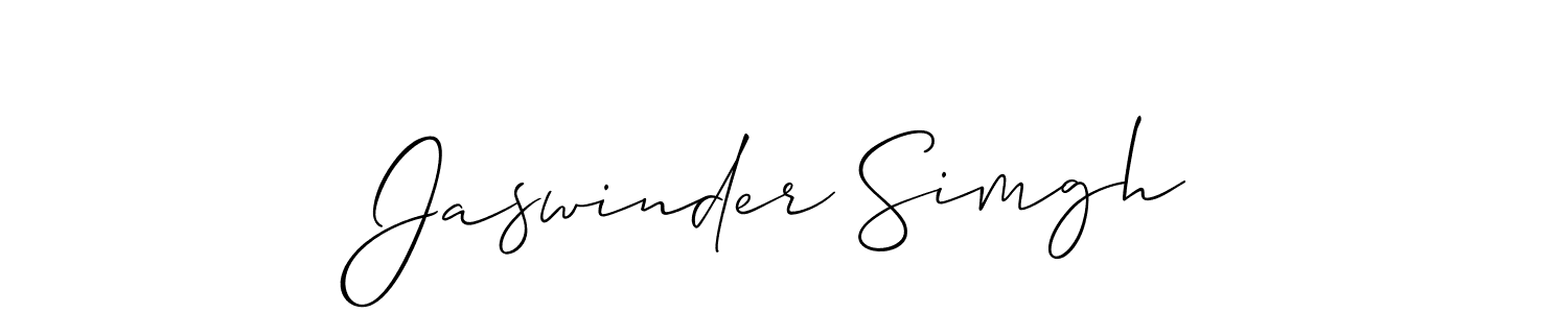The best way (Allison_Script) to make a short signature is to pick only two or three words in your name. The name Jaswinder Simgh include a total of six letters. For converting this name. Jaswinder Simgh signature style 2 images and pictures png