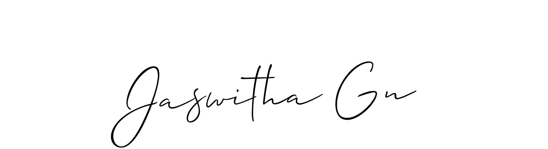 How to make Jaswitha Gn signature? Allison_Script is a professional autograph style. Create handwritten signature for Jaswitha Gn name. Jaswitha Gn signature style 2 images and pictures png