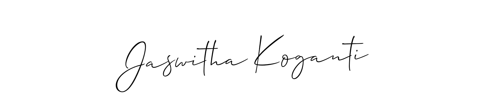 Similarly Allison_Script is the best handwritten signature design. Signature creator online .You can use it as an online autograph creator for name Jaswitha Koganti. Jaswitha Koganti signature style 2 images and pictures png