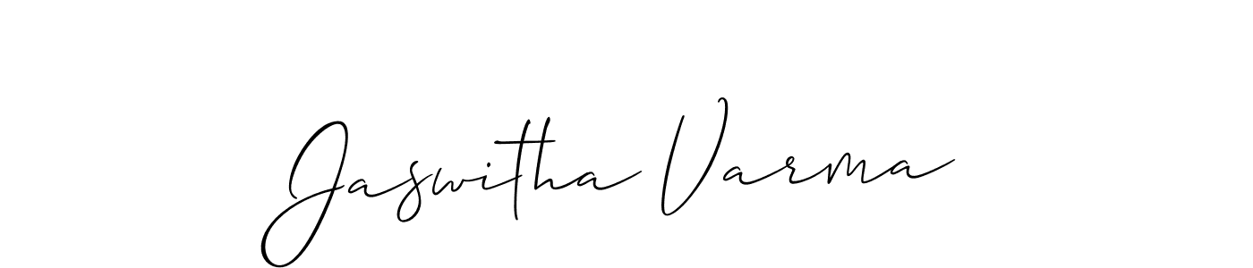 It looks lik you need a new signature style for name Jaswitha Varma. Design unique handwritten (Allison_Script) signature with our free signature maker in just a few clicks. Jaswitha Varma signature style 2 images and pictures png