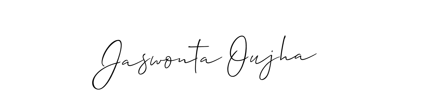 How to make Jaswonta Oujha name signature. Use Allison_Script style for creating short signs online. This is the latest handwritten sign. Jaswonta Oujha signature style 2 images and pictures png