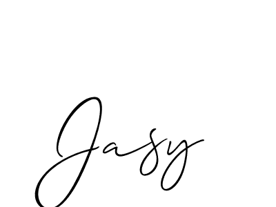 Create a beautiful signature design for name Jasy. With this signature (Allison_Script) fonts, you can make a handwritten signature for free. Jasy signature style 2 images and pictures png