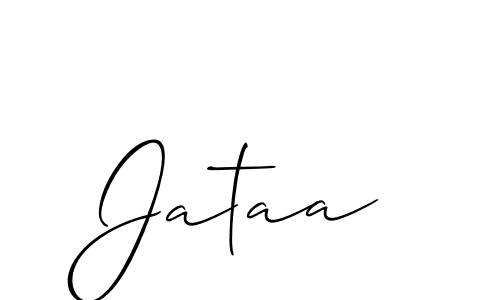Design your own signature with our free online signature maker. With this signature software, you can create a handwritten (Allison_Script) signature for name Jataa. Jataa signature style 2 images and pictures png