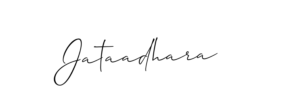 if you are searching for the best signature style for your name Jataadhara. so please give up your signature search. here we have designed multiple signature styles  using Allison_Script. Jataadhara signature style 2 images and pictures png