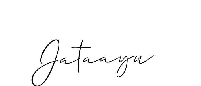 The best way (Allison_Script) to make a short signature is to pick only two or three words in your name. The name Jataayu include a total of six letters. For converting this name. Jataayu signature style 2 images and pictures png