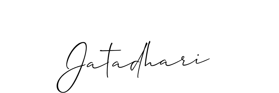 How to Draw Jatadhari signature style? Allison_Script is a latest design signature styles for name Jatadhari. Jatadhari signature style 2 images and pictures png