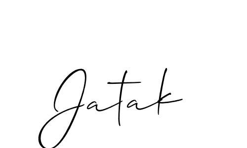 Make a beautiful signature design for name Jatak. With this signature (Allison_Script) style, you can create a handwritten signature for free. Jatak signature style 2 images and pictures png