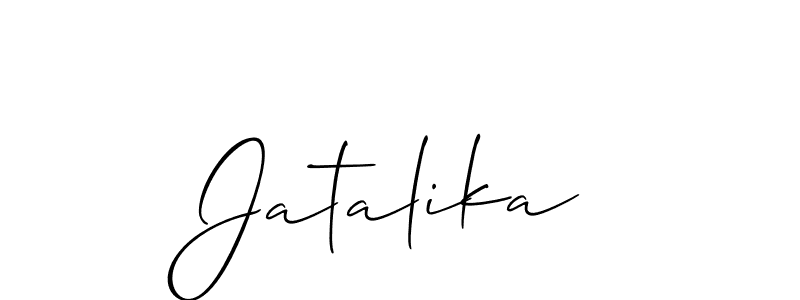 Design your own signature with our free online signature maker. With this signature software, you can create a handwritten (Allison_Script) signature for name Jatalika. Jatalika signature style 2 images and pictures png