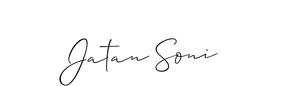 Design your own signature with our free online signature maker. With this signature software, you can create a handwritten (Allison_Script) signature for name Jatan Soni. Jatan Soni signature style 2 images and pictures png