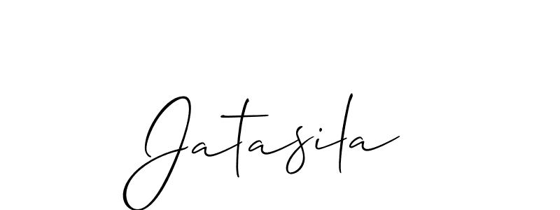 Design your own signature with our free online signature maker. With this signature software, you can create a handwritten (Allison_Script) signature for name Jatasila. Jatasila signature style 2 images and pictures png