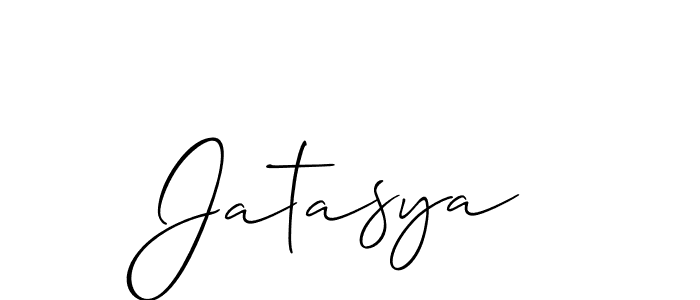 The best way (Allison_Script) to make a short signature is to pick only two or three words in your name. The name Jatasya include a total of six letters. For converting this name. Jatasya signature style 2 images and pictures png