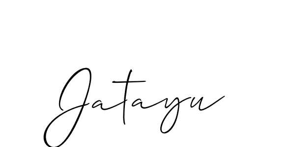 Design your own signature with our free online signature maker. With this signature software, you can create a handwritten (Allison_Script) signature for name Jatayu. Jatayu signature style 2 images and pictures png