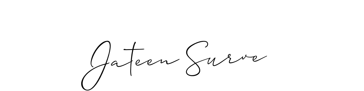 Create a beautiful signature design for name Jateen Surve. With this signature (Allison_Script) fonts, you can make a handwritten signature for free. Jateen Surve signature style 2 images and pictures png