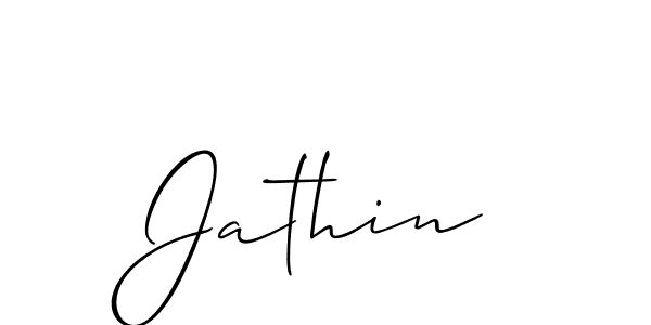 Jathin stylish signature style. Best Handwritten Sign (Allison_Script) for my name. Handwritten Signature Collection Ideas for my name Jathin. Jathin signature style 2 images and pictures png