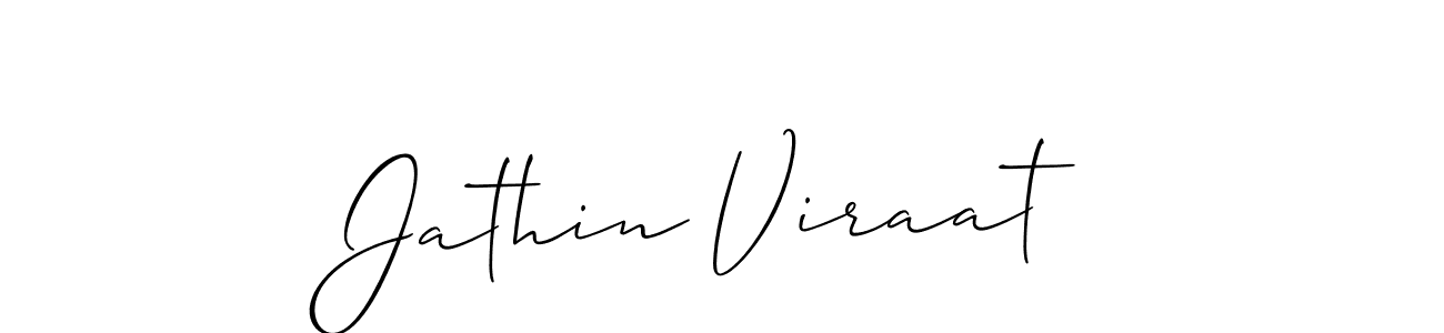 How to make Jathin Viraat signature? Allison_Script is a professional autograph style. Create handwritten signature for Jathin Viraat name. Jathin Viraat signature style 2 images and pictures png