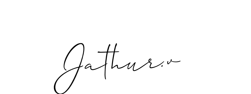 You should practise on your own different ways (Allison_Script) to write your name (Jathur.v) in signature. don't let someone else do it for you. Jathur.v signature style 2 images and pictures png