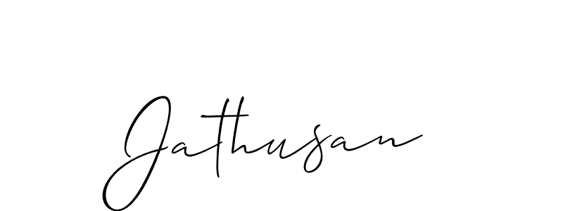 Create a beautiful signature design for name Jathusan. With this signature (Allison_Script) fonts, you can make a handwritten signature for free. Jathusan signature style 2 images and pictures png