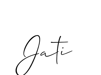 Allison_Script is a professional signature style that is perfect for those who want to add a touch of class to their signature. It is also a great choice for those who want to make their signature more unique. Get Jati name to fancy signature for free. Jati signature style 2 images and pictures png