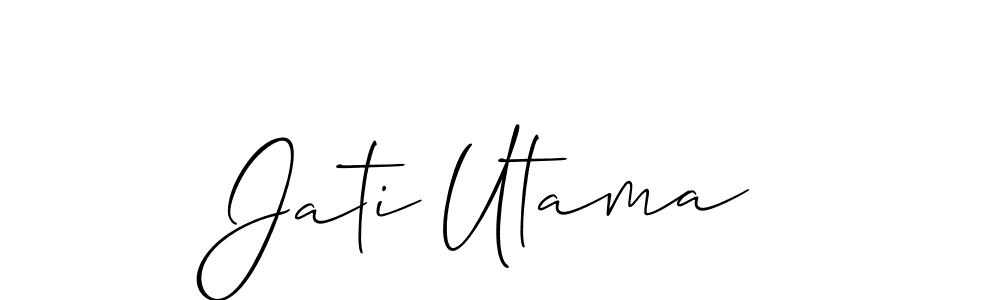 Use a signature maker to create a handwritten signature online. With this signature software, you can design (Allison_Script) your own signature for name Jati Utama. Jati Utama signature style 2 images and pictures png