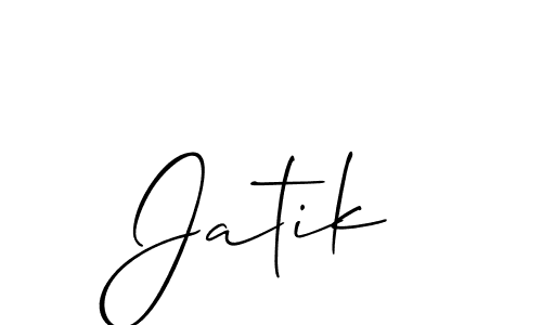 How to Draw Jatik signature style? Allison_Script is a latest design signature styles for name Jatik. Jatik signature style 2 images and pictures png