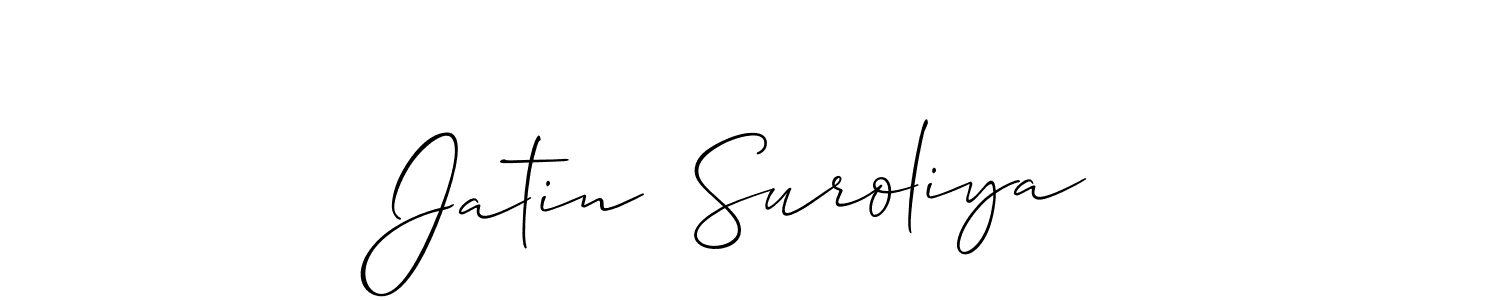 Allison_Script is a professional signature style that is perfect for those who want to add a touch of class to their signature. It is also a great choice for those who want to make their signature more unique. Get Jatin  Suroliya name to fancy signature for free. Jatin  Suroliya signature style 2 images and pictures png