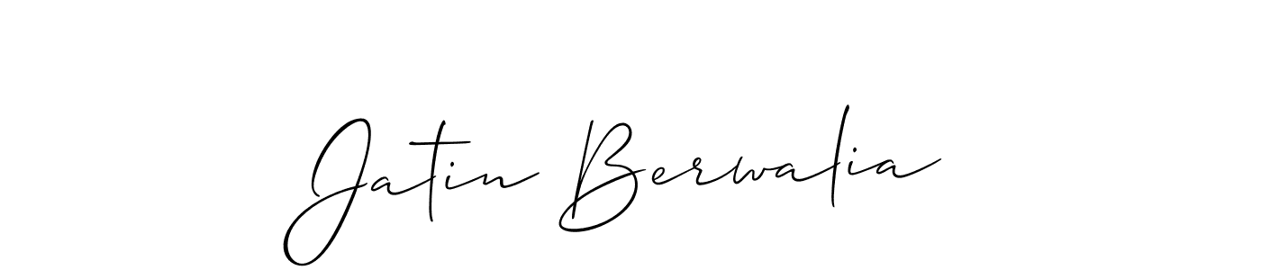 Make a short Jatin Berwalia signature style. Manage your documents anywhere anytime using Allison_Script. Create and add eSignatures, submit forms, share and send files easily. Jatin Berwalia signature style 2 images and pictures png