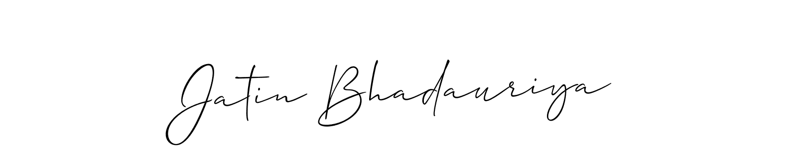 Use a signature maker to create a handwritten signature online. With this signature software, you can design (Allison_Script) your own signature for name Jatin Bhadauriya. Jatin Bhadauriya signature style 2 images and pictures png