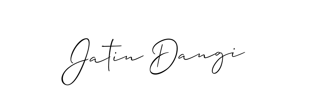 Make a short Jatin Dangi signature style. Manage your documents anywhere anytime using Allison_Script. Create and add eSignatures, submit forms, share and send files easily. Jatin Dangi signature style 2 images and pictures png
