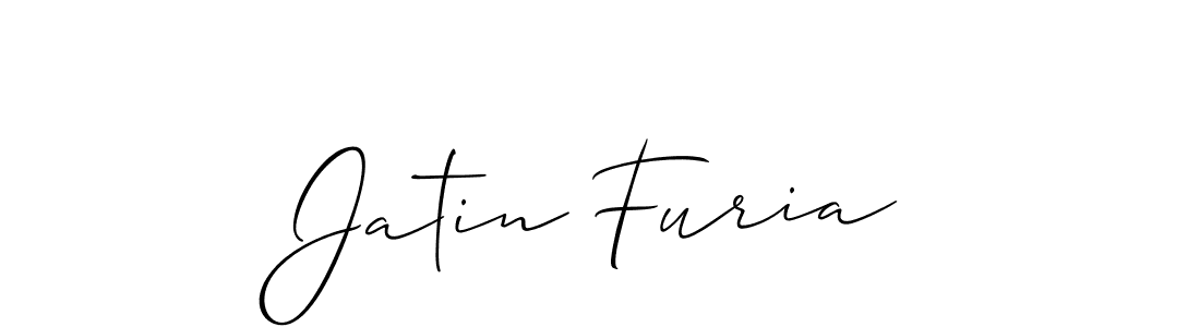 How to make Jatin Furia name signature. Use Allison_Script style for creating short signs online. This is the latest handwritten sign. Jatin Furia signature style 2 images and pictures png
