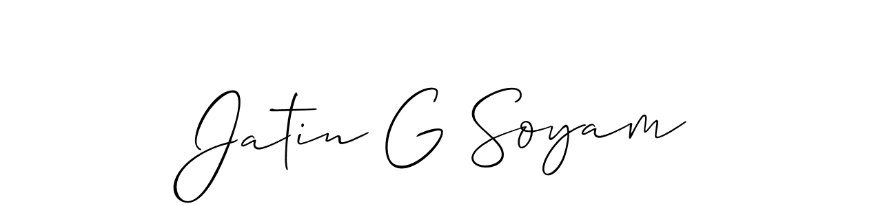 How to Draw Jatin G Soyam signature style? Allison_Script is a latest design signature styles for name Jatin G Soyam. Jatin G Soyam signature style 2 images and pictures png