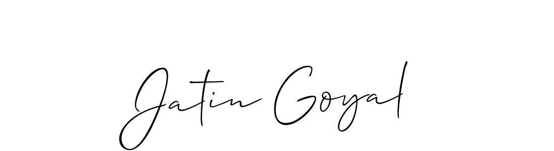 Allison_Script is a professional signature style that is perfect for those who want to add a touch of class to their signature. It is also a great choice for those who want to make their signature more unique. Get Jatin Goyal name to fancy signature for free. Jatin Goyal signature style 2 images and pictures png