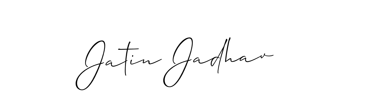 Design your own signature with our free online signature maker. With this signature software, you can create a handwritten (Allison_Script) signature for name Jatin Jadhav. Jatin Jadhav signature style 2 images and pictures png