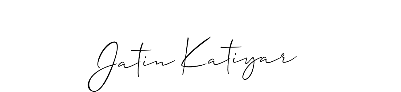 Make a beautiful signature design for name Jatin Katiyar. With this signature (Allison_Script) style, you can create a handwritten signature for free. Jatin Katiyar signature style 2 images and pictures png