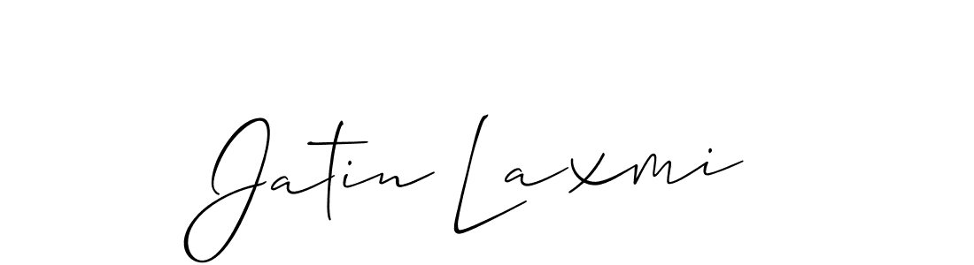 How to make Jatin Laxmi name signature. Use Allison_Script style for creating short signs online. This is the latest handwritten sign. Jatin Laxmi signature style 2 images and pictures png