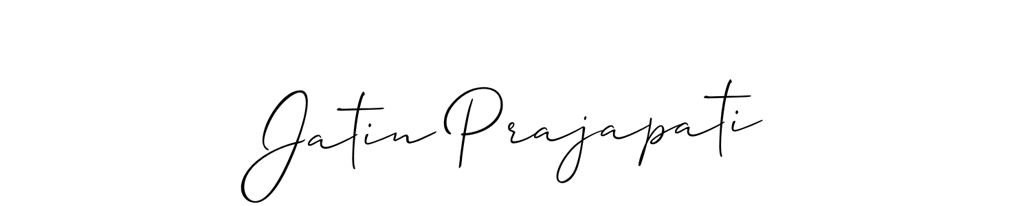 Create a beautiful signature design for name Jatin Prajapati. With this signature (Allison_Script) fonts, you can make a handwritten signature for free. Jatin Prajapati signature style 2 images and pictures png
