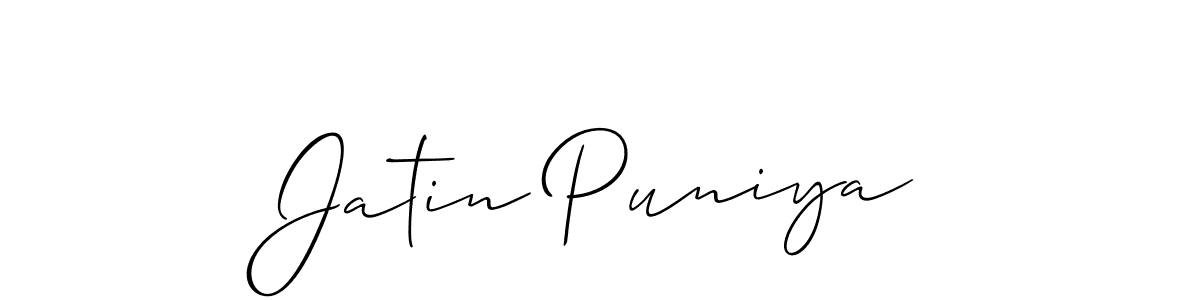 Also we have Jatin Puniya name is the best signature style. Create professional handwritten signature collection using Allison_Script autograph style. Jatin Puniya signature style 2 images and pictures png