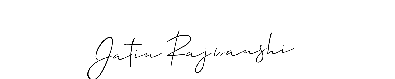 How to make Jatin Rajwanshi name signature. Use Allison_Script style for creating short signs online. This is the latest handwritten sign. Jatin Rajwanshi signature style 2 images and pictures png