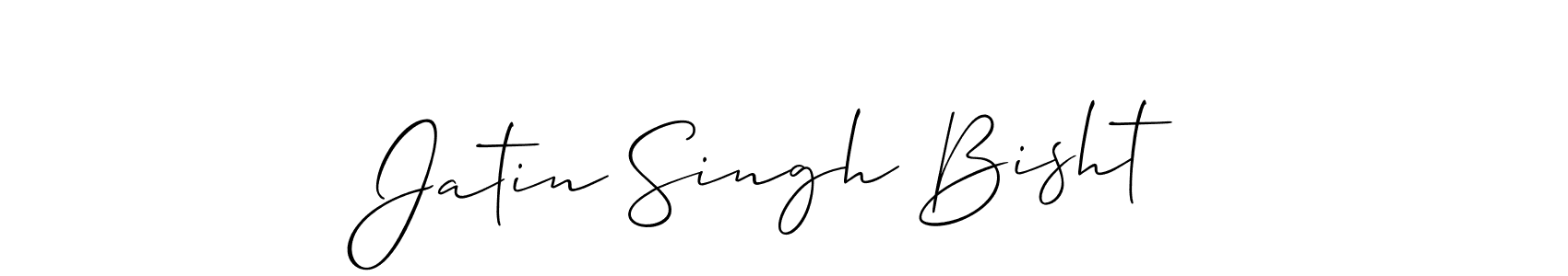 How to make Jatin Singh Bisht name signature. Use Allison_Script style for creating short signs online. This is the latest handwritten sign. Jatin Singh Bisht signature style 2 images and pictures png