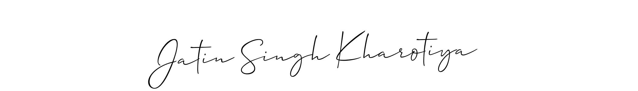 Also You can easily find your signature by using the search form. We will create Jatin Singh Kharotiya name handwritten signature images for you free of cost using Allison_Script sign style. Jatin Singh Kharotiya signature style 2 images and pictures png