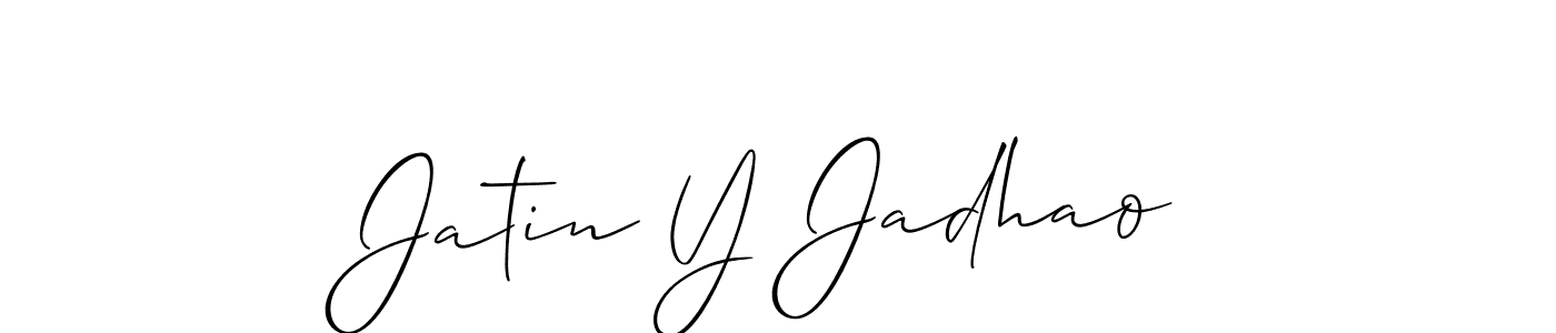 Also You can easily find your signature by using the search form. We will create Jatin Y Jadhao name handwritten signature images for you free of cost using Allison_Script sign style. Jatin Y Jadhao signature style 2 images and pictures png